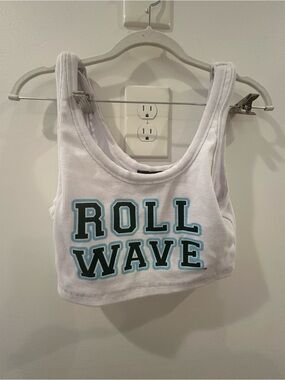 Tulane Ribbed Crop Tank ROLL WAVE